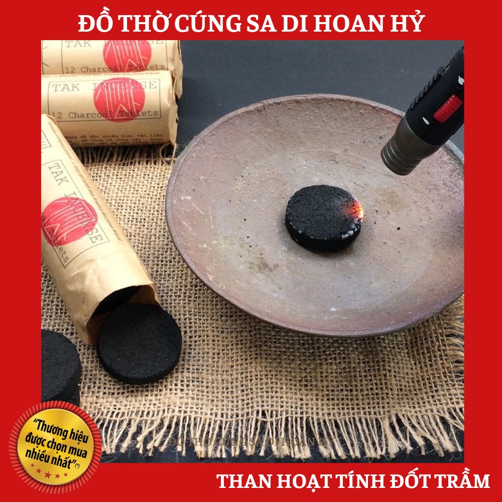 Than Hoạt Tính Sạch Đốt Trầm - Đốt Thảo Mộc (An Toàn Sức Khoẻ) - Cửa Hàng Đồ Thờ Cúng Sa Di Hoan Hỷ