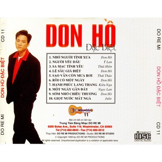 dĩa cd nhạc don hồ
