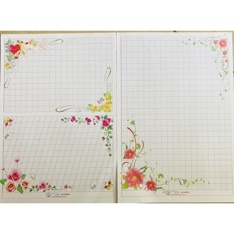 Giấy luyện chữ đẹp ,kích thước A4,2 mặt như hình