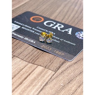 Bông nụ đá vàng đính đá kim moissanite có kiểm định và thẻ đá ép vỉ đá size 5li