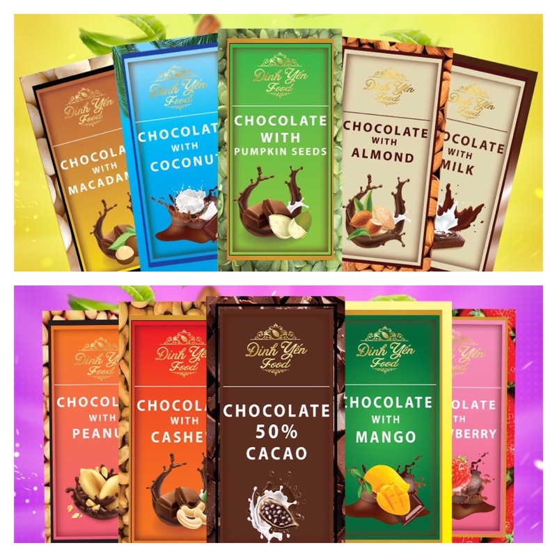 Combo mix 10 vị 10 hộp socola 50g đồ ăn vặt siêu ngon giá rẻ
