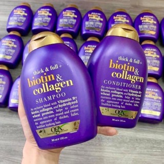 Dầu gội Biotin Collagen tím, cặp dầu gội xả giúp dày tóc, Ngăn rụng tóc, kích mọc tóc 385ml