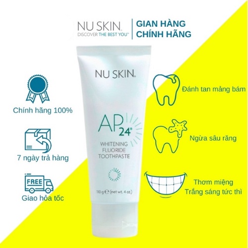Kem đánh răng trắng sáng AP24 Whitening Fluoride Toothpaste Nu, 110 gram