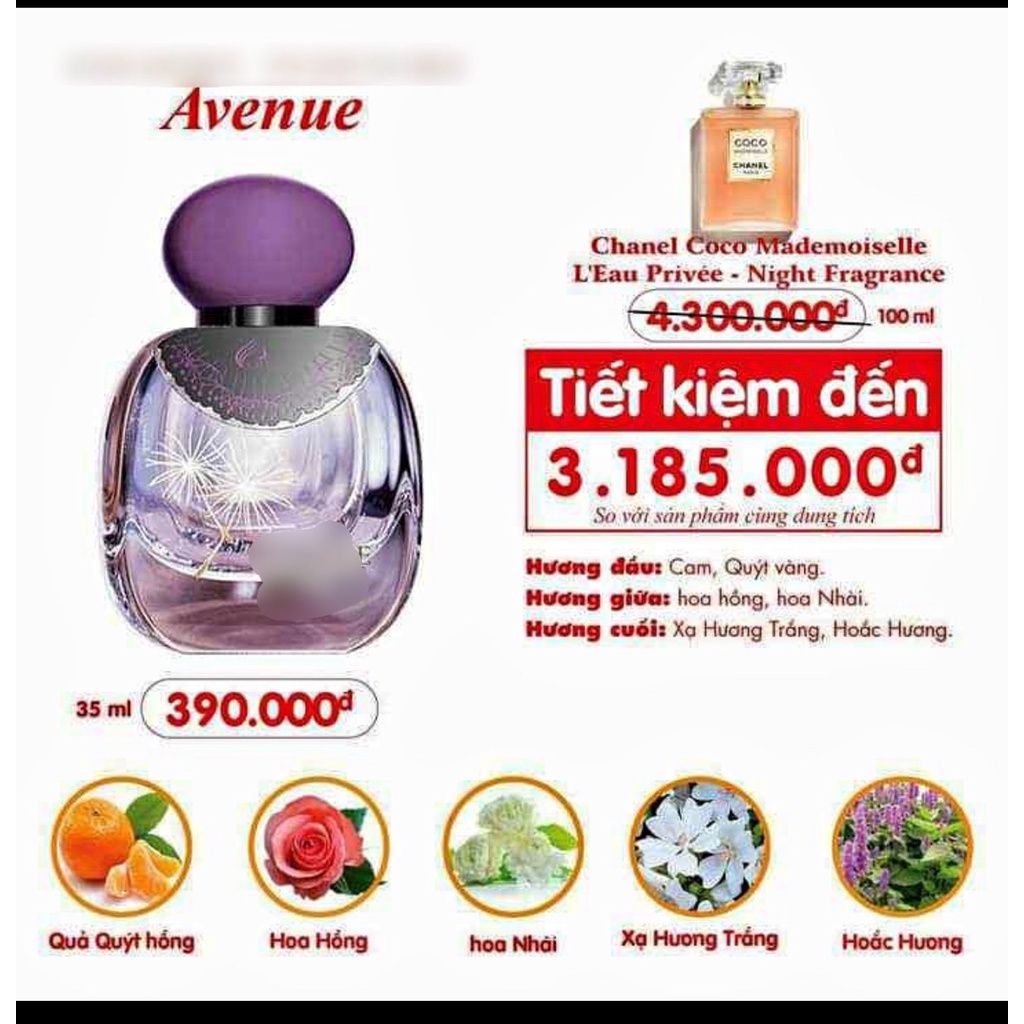 NƯỚC HOA NỮ A VE NU 35ML NGỌT NGÀO SANG TRỌNG