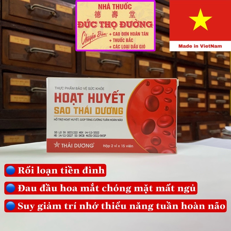 Hoạt huyết Sao Thái Dương - hỗ trợ hoạt huyết, giúp tăng cường tuần hoàn não
