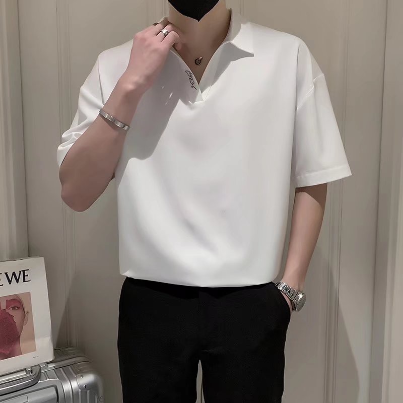 Áo Thun Polo Nam Ngắn Tay Dáng Rộng Thời Trang Hàn Quốc Cao Cấp Cho áo phông nam có cổ áo polo nam form rộng áo sơ mi nam ngắn tay