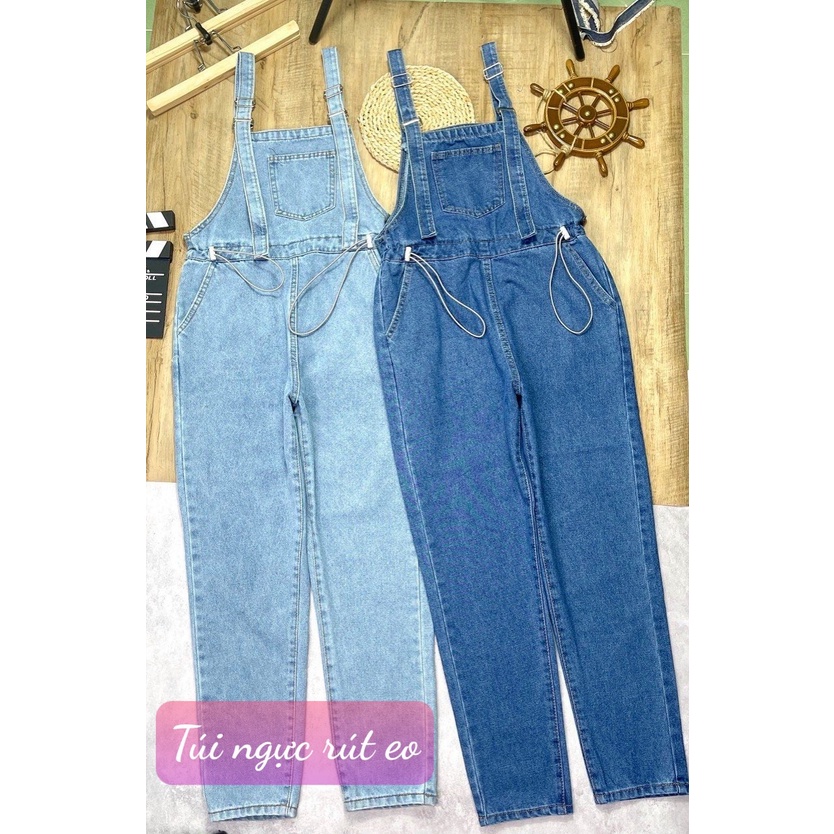 Yếm jean dài túi kiểu rút dây eo mẫu mới hàng đẹp! ( Hàng có sẵn, kèm hình thật) | BigBuy360 - bigbuy360.vn
