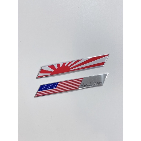 Tem nhôm cờ các quốc giá size 9.8x1.5cm có sẵn keo mặt sau, dán trang trí xe máy oto…