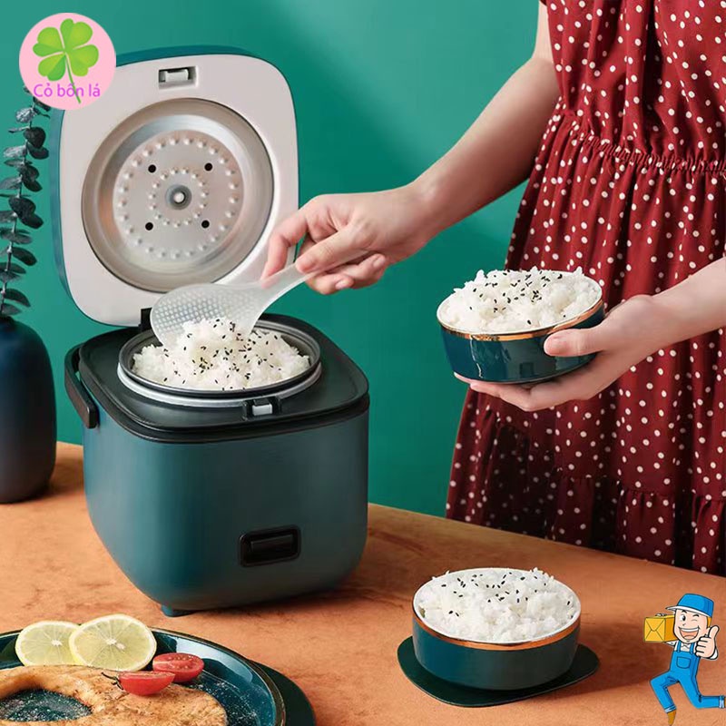 Nồi Cơm Điện Mini Đa Năng JIASHI Nấu Cháo, Hầm Xương, Luộc, Hấp, Hàng Nội Địa Cao Cấp, Dây Cắm 2 Chấu Tặng Phụ Kiện