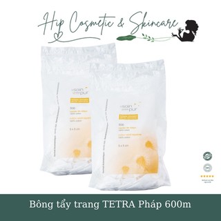 Bông tẩy trang tetra le soin laretat pur 500 miếng của pháp