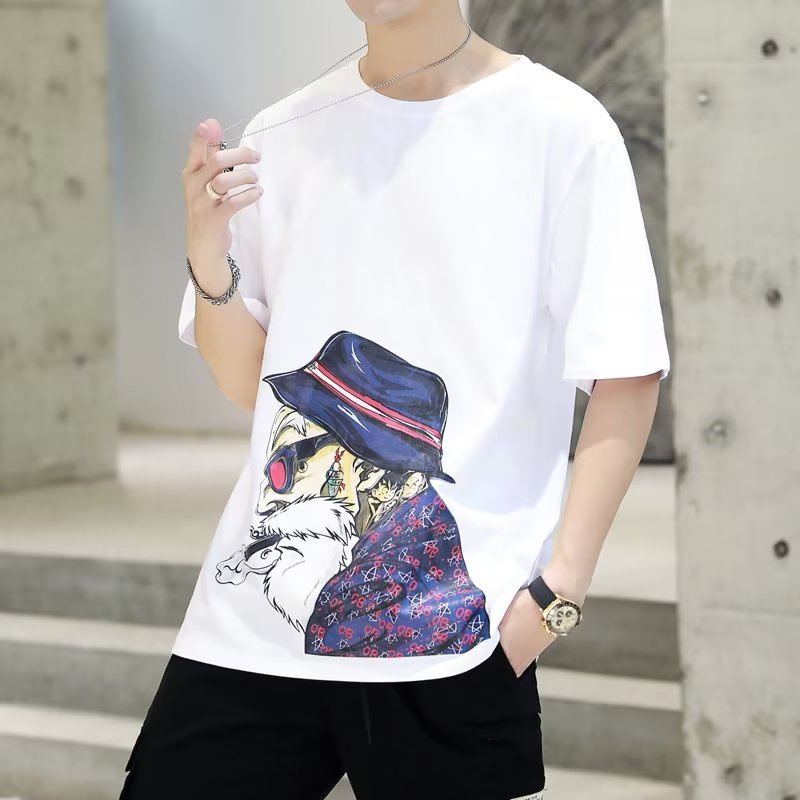 Áo Thun Nam Tay Ngắn Dáng Rộng Phong Cách Hàn Quốc Thời Trang Mùa Hè Size S-5XL