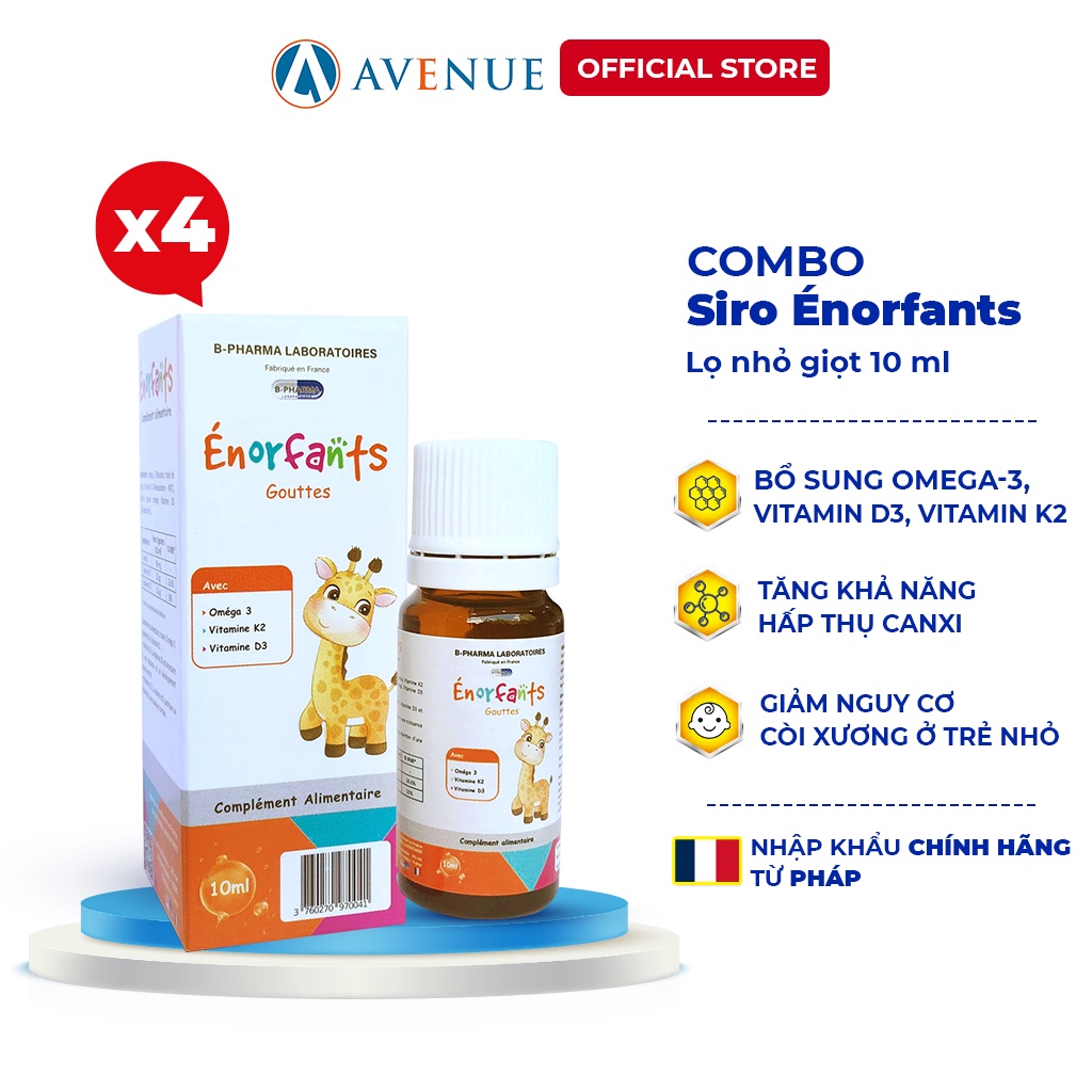 Vitamin D3 K2 &amp; Omega3 ÉNORFANTS Combo 4  - Vitamin tăng chiều cao cho bé,phát triển thị lực,trí não