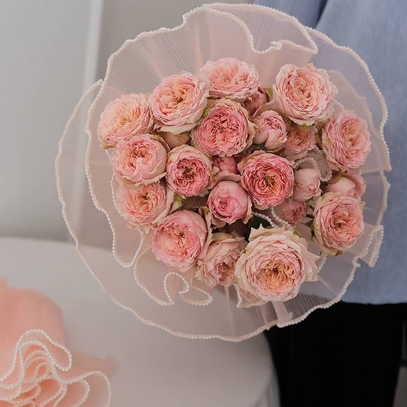 Vải lưới sóng nhăn ❤️ gói hoa phong cách Hàn Quốc, bó hoa nghệ thuật