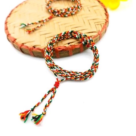 Vòng Chỉ Ngũ Sắc Tây Tạng Quấn 5 Vòng Bình An May Mắn - SenGemstoneJewelry