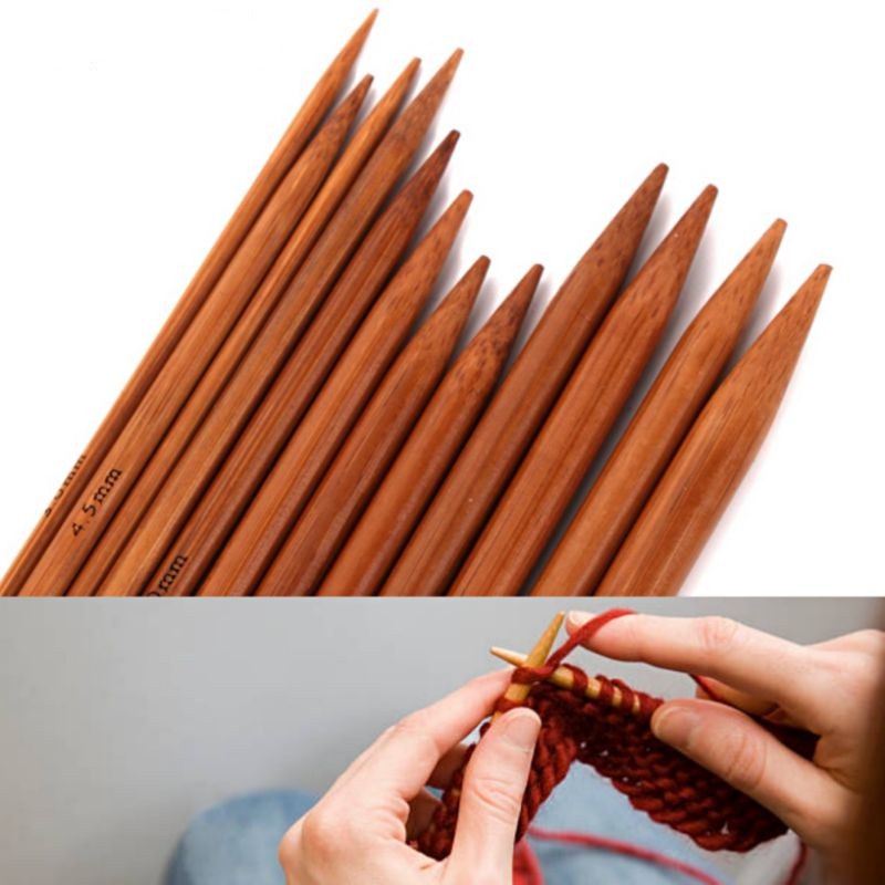 Bộ 2 que đan len bằng gỗ nhiều kích thước