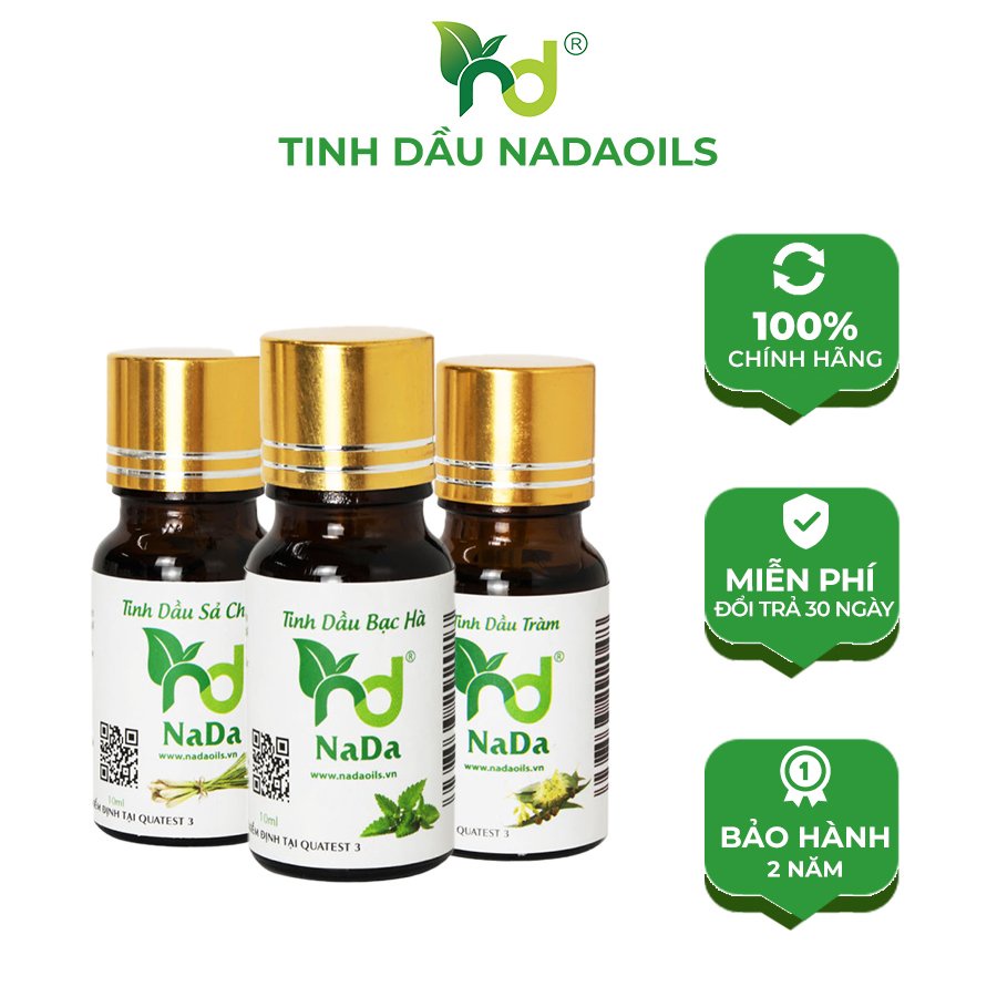 Combo 3 chai tinh dầu Nada kiểm định quatest 3 chai 10ml dễ ngủ, khử mùi