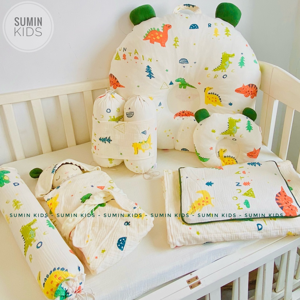 Gối chống trào ngược vải xô Muslin Organic cao cấp