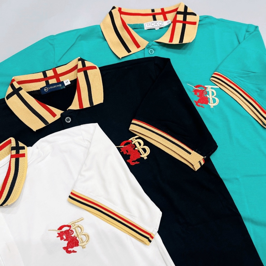 Áo Thun Polo Nam Cổ Bẻ Tay Ngắn Vải Cotton 3 Màu Phối Logo Viền Cổ Sang Trọng Lịch Lãm NEW UNISEX