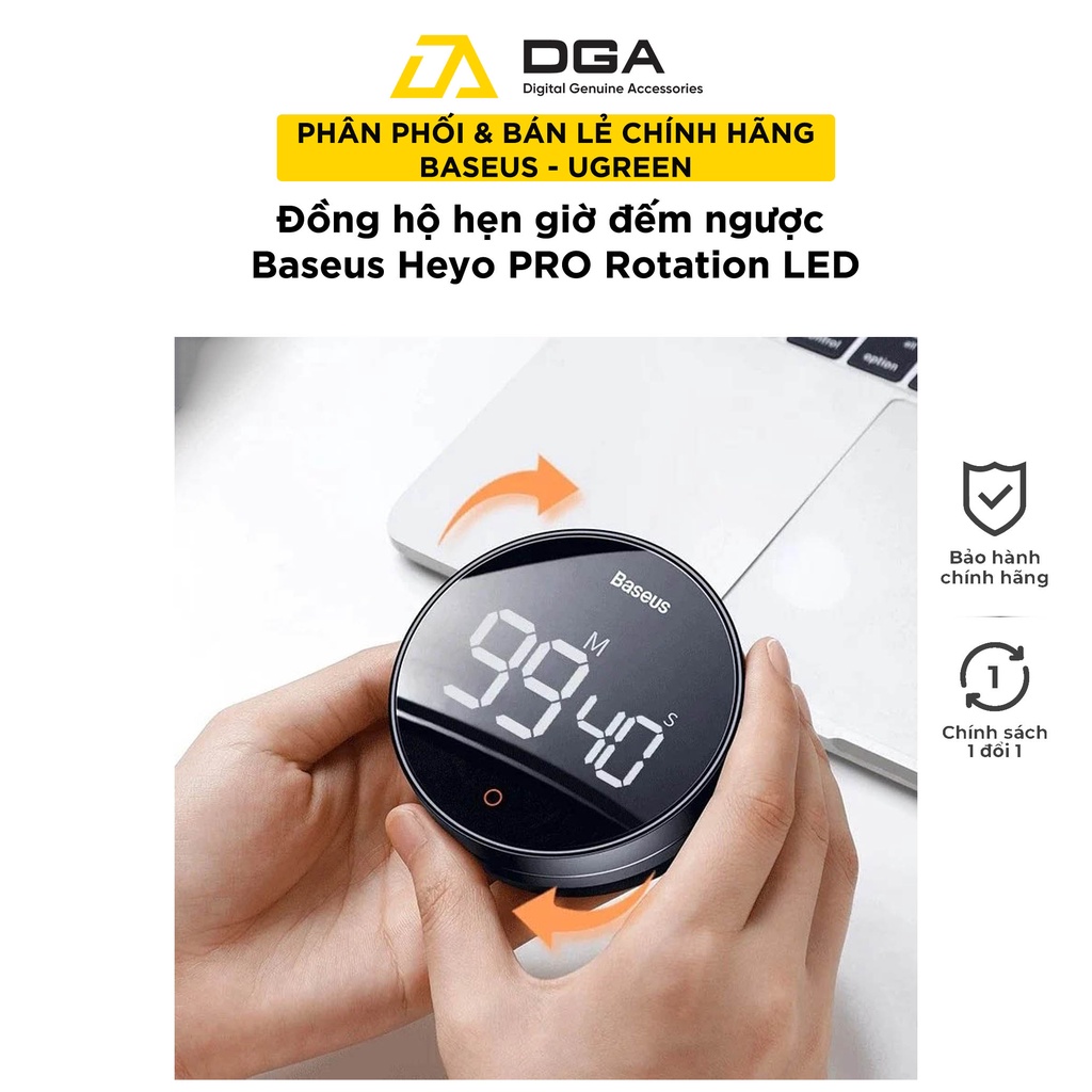 Đồng hồ hẹn giờ đếm ngược Baseus Heyo Rotation LED Countdown Timer Pro