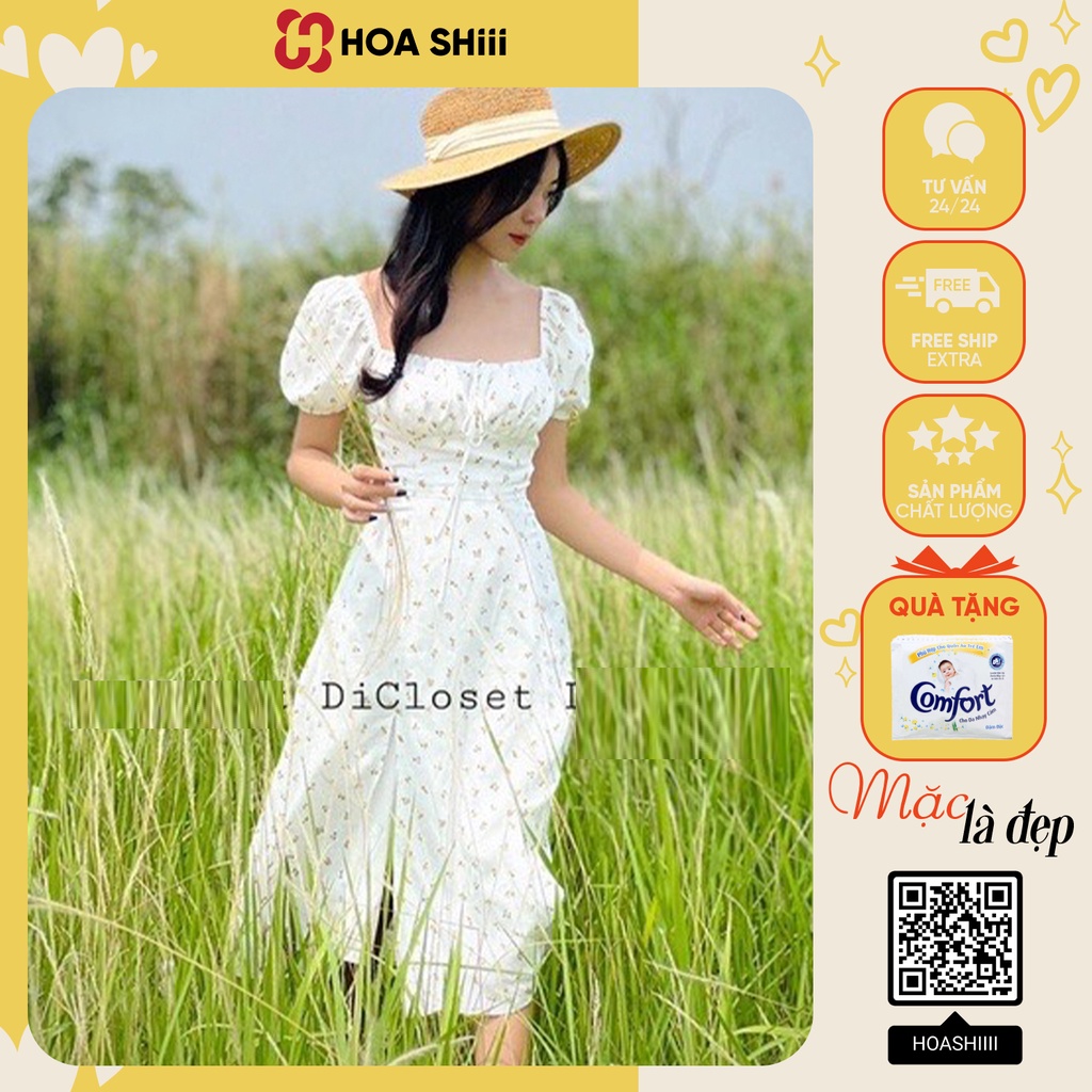 Váy đầm hoa nhí cup ngực dáng xòe hai dây họa tiết chất voan cao cấp mặc tôn dáng sẵn hàng kèm video