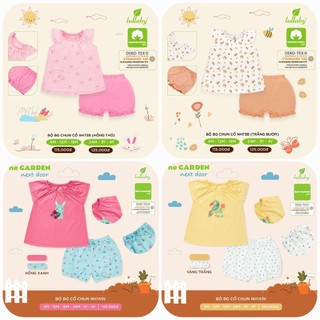 (3->36 tháng) Bộ cộc tay cổ chun bé gái Lullaby - 100% cotton mềm mát, thoáng khí (NH145V-NH73P)