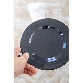 Dĩa Nhựa tròn Melamie Đen Bóng nhiều kích thước
