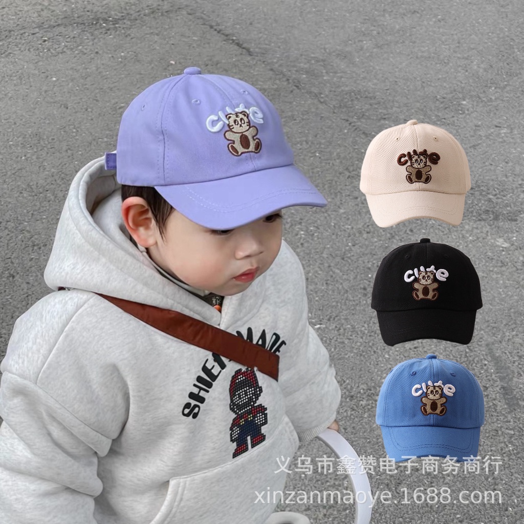 Mũ Lưỡi Trai Hình Chú Gấu Hoạt Hình Đáng Yêu Thời Trang Xuân Thu Cho Trẻ Em 1-3 Tuổi