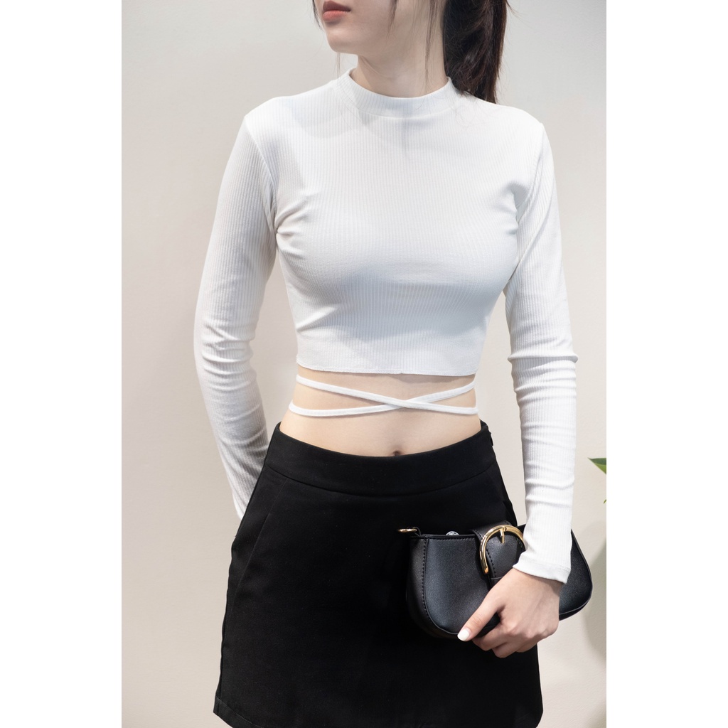 Áo croptop tay dài hở lưng dây cột nhiều kiểu Lolalalo 2023 - Ảnh shop tự chụp