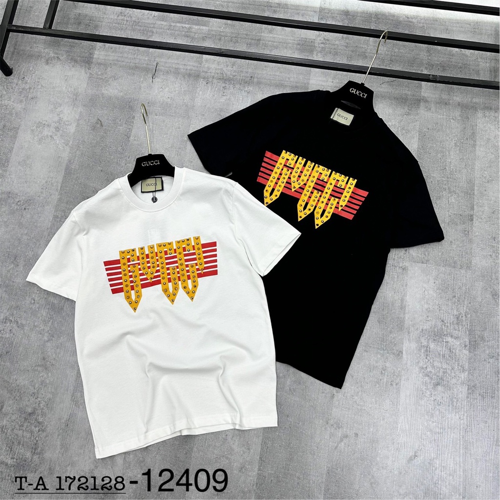 Áo Thun Cotton GC Nam Chữ Vàng Cháp Đinh Trẻ Trung Siêu Hot