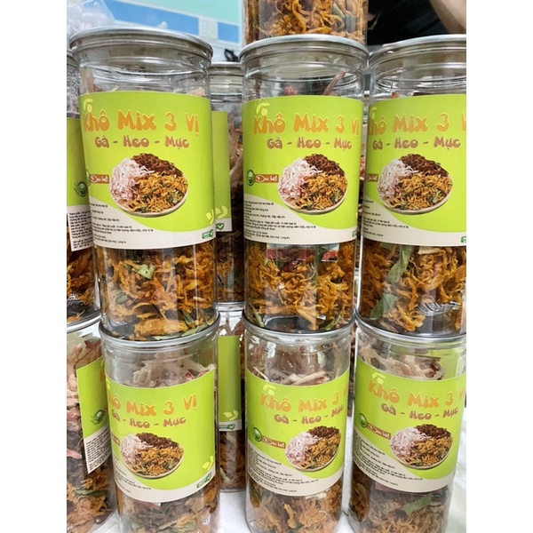 Sỉ Hộp mix 3 vị khô gà,heo,mực 300g - Zalo sỉ 0827 805 845