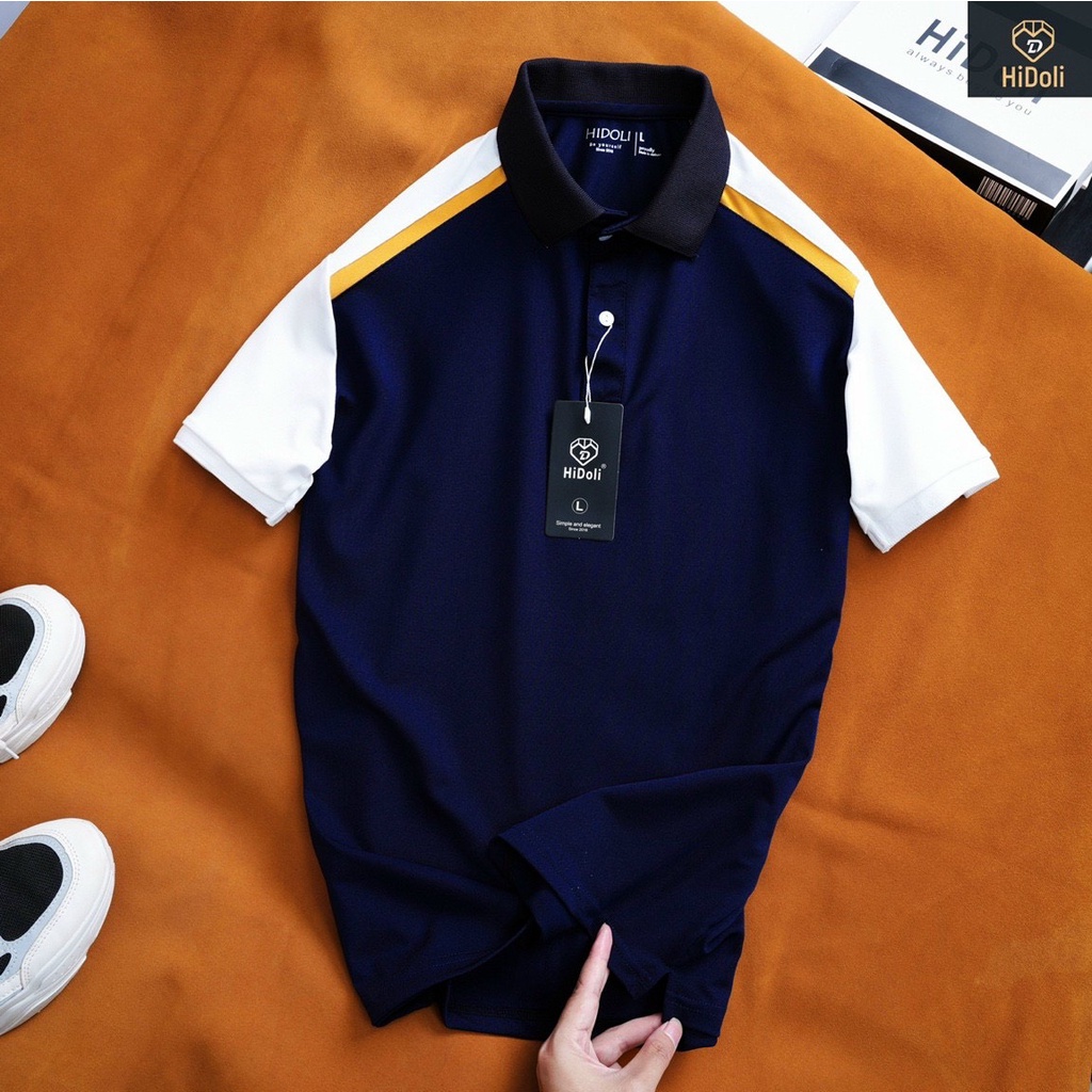Áo polo nam tay áo phối màu cá tính chất vải cotton mặc mát co giãn bốn chiều - Fashion Hand
