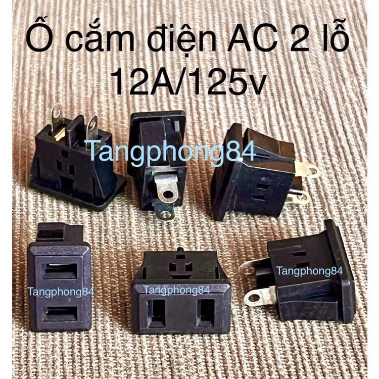 Ổ cắm điện AC 2 lỗ - 12A/125v - giá 10 cái 50k