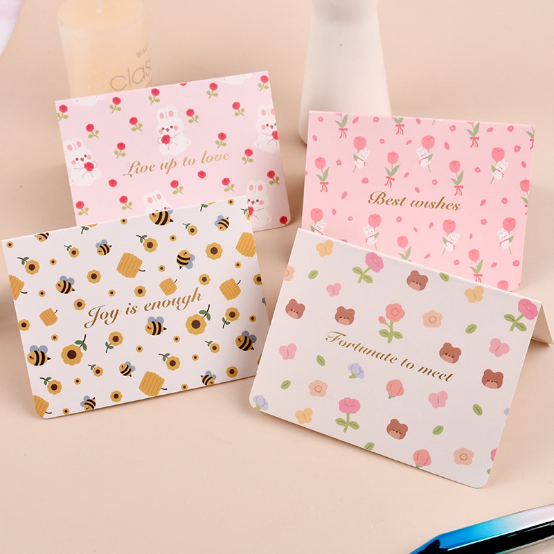 Thiệp chúc mừng hoa nhí họa tiết mini phong cách Hàn Quốc dễ thương