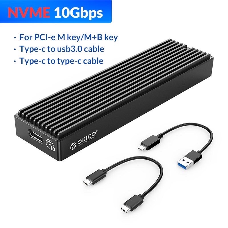 Box ổ cứng ORICO cổng USB type-C Gen2 10Gbps PCIe M2 SATA NVME NGFF 5Gbps Cho SSD M.2