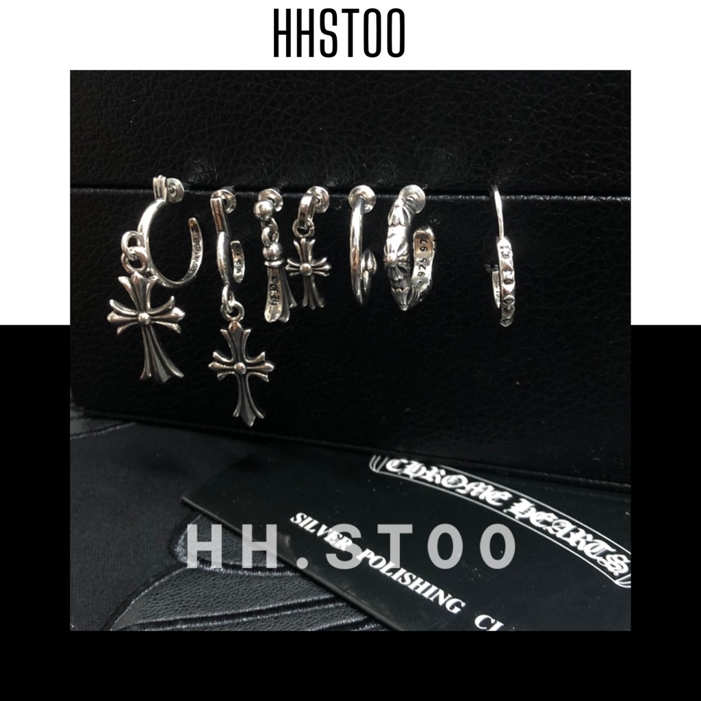KHUYÊN TAI NAM NỮ , KHUYÊN TAI BẠC 925, CHROME HEARTS, UNISEX, NHIỀU MẪU MÃ, DẠNG TRÒN , DẠNG TREO THẢ ĐỘC LẠ CÁ TÍNH