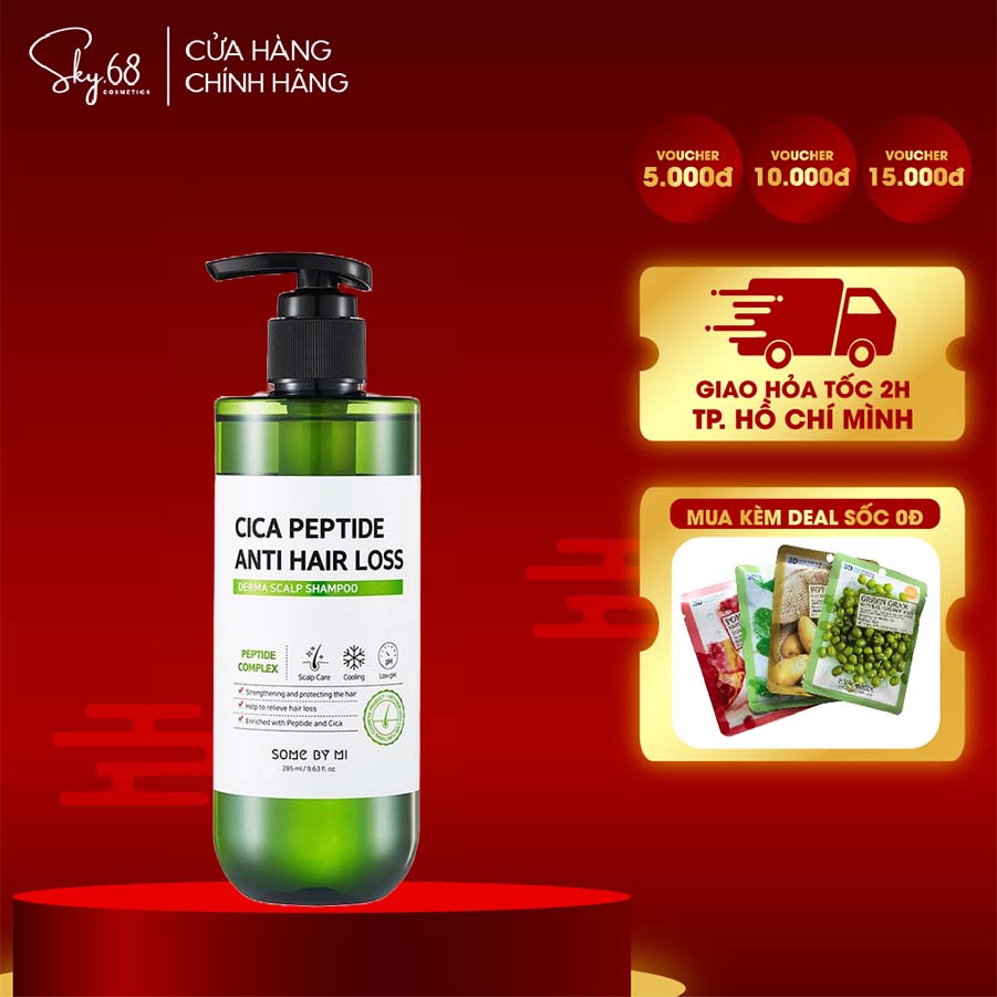 Dầu gội ngăn ngừa rụng tóc, làm sạch tóc Some By Mi Cica Peptide Anti-Hair Loss Derma Scalp Shampoo 285ml