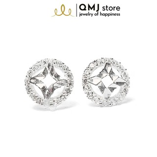 [Mã SKAMCLU8 giảm 10% cho đơn từ 100K] Bông tai bạc QMJ Nụ Kim tiền nạm đá tinh xảo - Q067