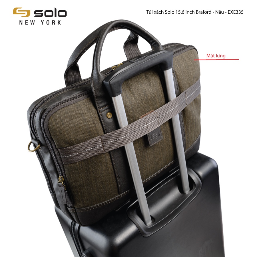 Túi xách Laptop 15.6 inch Solo Braford Mercer - Màu nâu - Mã EXE335-3 (Cái) - Chất liệu vải Polyester cao cấp