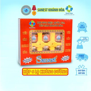 [Hộp quà tặng 6 lọ] Nước yến Sào Sanest Không Đường Lọ 70ml (thích hợp cho người kiêng đường, người mắc bệnh tiểu đường)