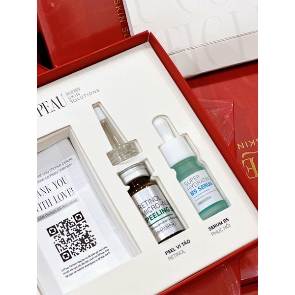 Peel Da Vi Tảo Retinol Sinh Học Le'Peau mẫu mới 2022 - Mua 1 Tặng 2 Serum B5 + Acne Chấm mụn