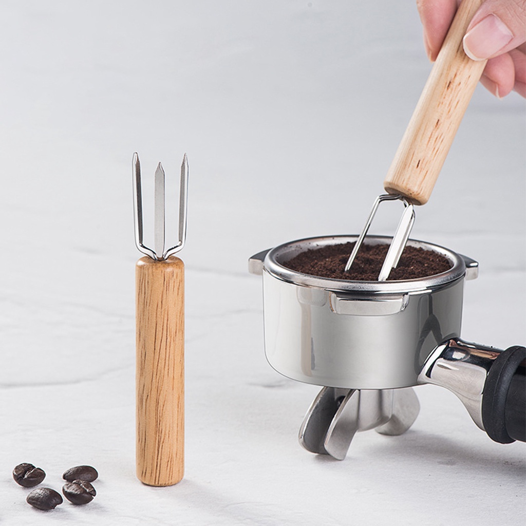 Dụng Cụ Khuấy Espresso Tay Cầm Gỗ, Cà phê bột vải kim kết tụ phân tán khuấy bột thông kim bột lỏng kim bột vải thiết bị phụ trợ