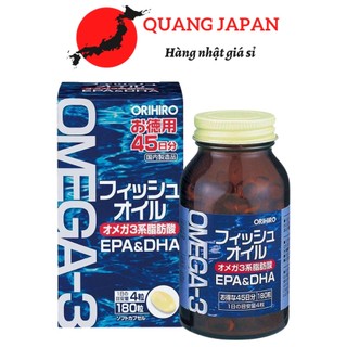Dầu cá omega 3 orihiro fish oil, omega 3 epa & dha orihiro nhật bản hộp 180 viên