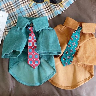 Tặng caravat-áo sơ mi vintage bluetime cho chó mèo