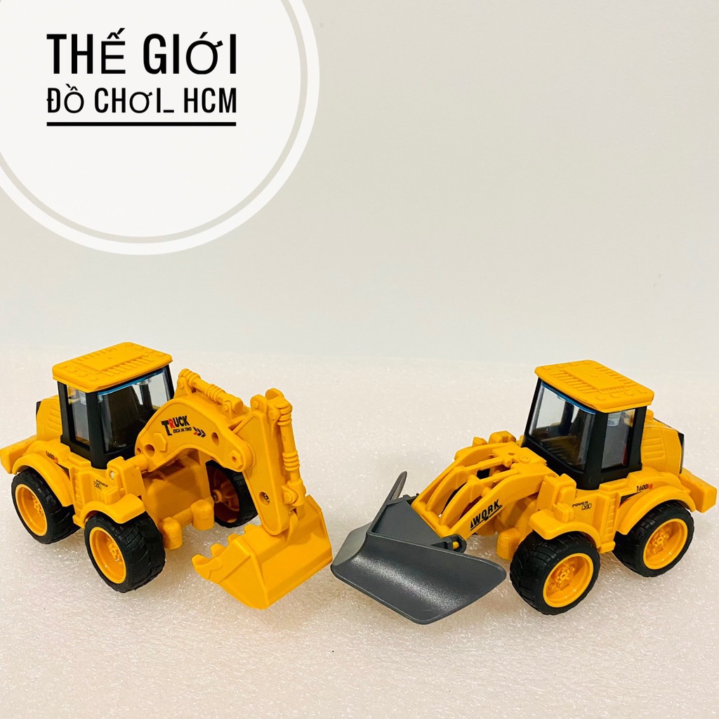 [TRỢ GIÁ- CHẠY CÓT] Đồ chơi trẻ em xe công trình kéo cót chạy rất mạnh dành cho bé thích mô hình xe xúc xe ủi xe cẩu