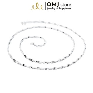 Dây chuyền bạc QMJ Mưa phay ngang kẻ không mặt cao cấp - Q118