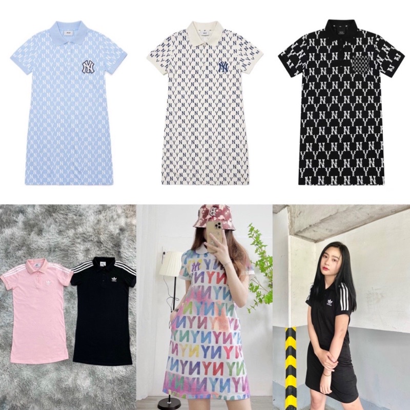 (ảnh thật) Váy m/ lb polo trắng hoạ tiết monogram đủ mẫu hàng chuẩn loại 1
