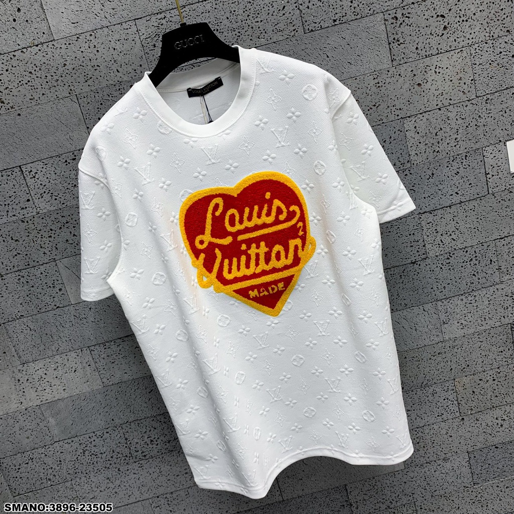 Áo thun LV trái tim Made form rộng tay lỡ cực xịn sò, Áo Phông Unisex Nam Nữ