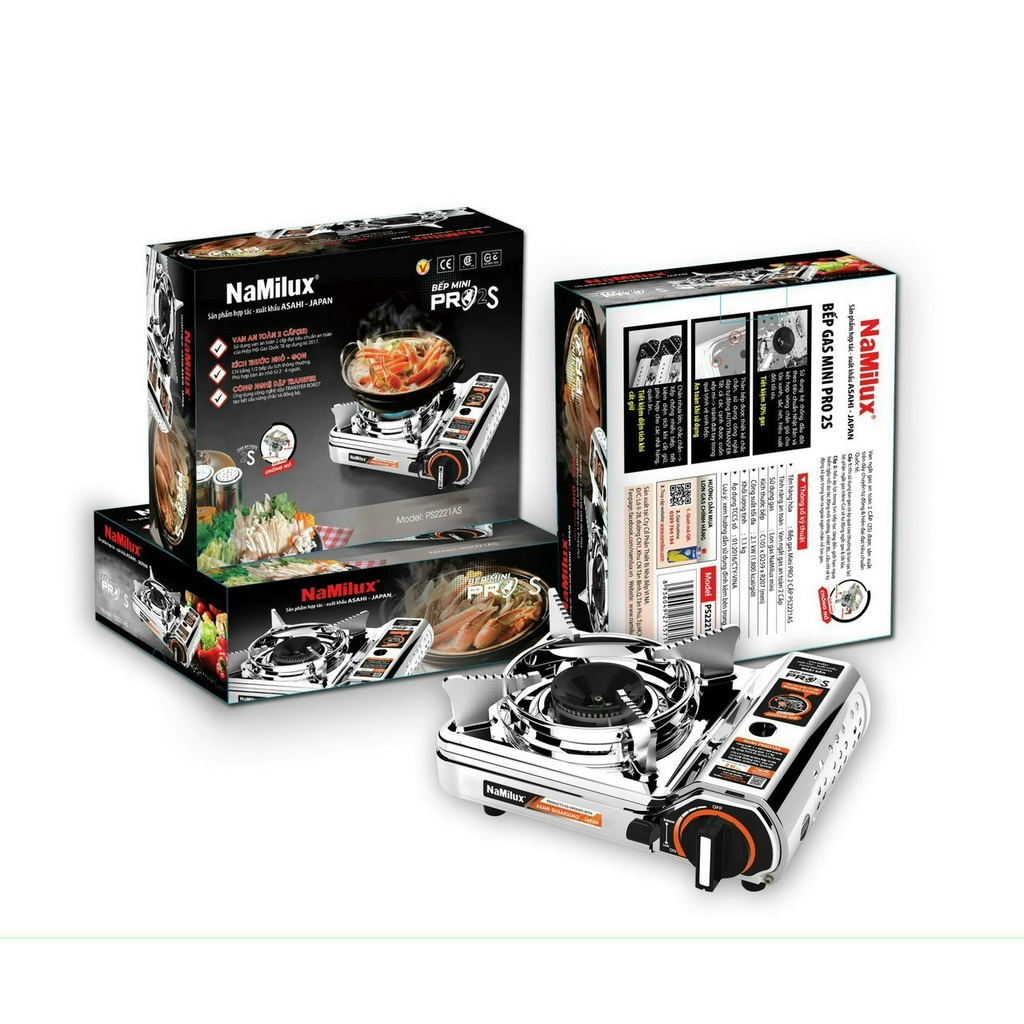 Bếp Gas Mini Inox Tiny Pro 2S Namilux PS 2221 AS