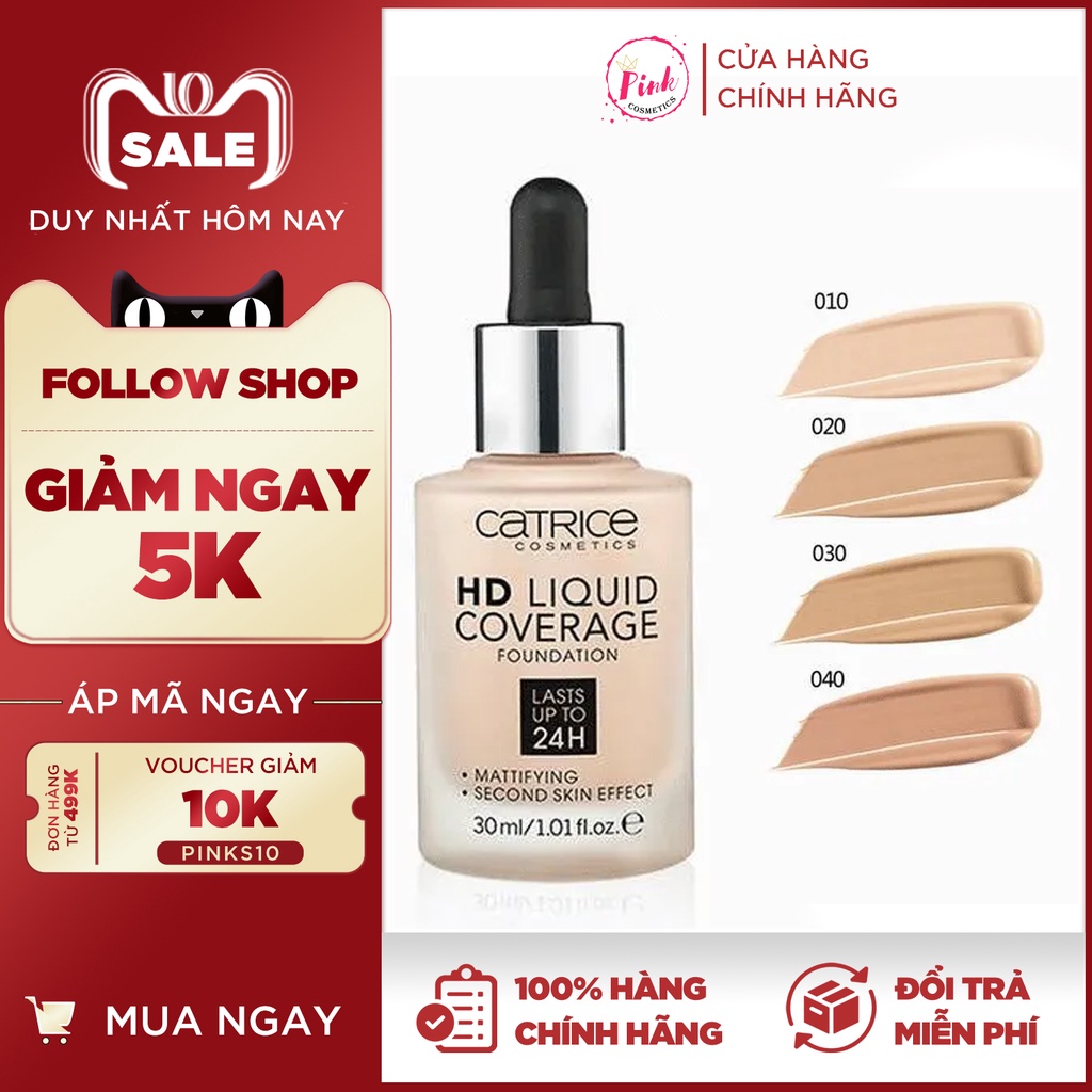 Kem nền Catrice HD Liquid Coverage 24h