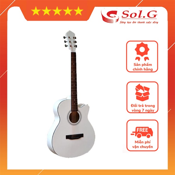 Guitar Acoustic VA-4010WH màu Trắng + Phụ kiện dễ chơi - Sol.G Phân Phối Nhạc Cụ Phụ Kiện Chính Hãng SolG